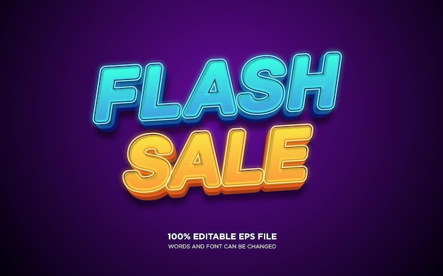 Flash Sale 3D bearbeitbarer Textstileffekt