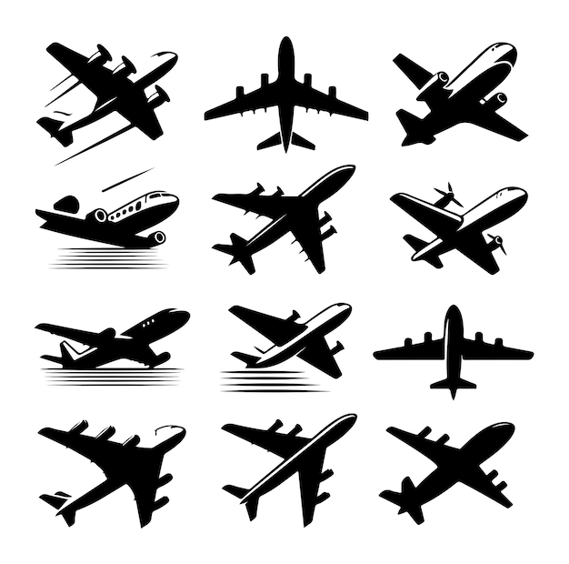 Vektor flugzeug-silhouette-vektor-illustration