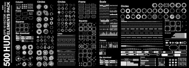 Futuristische virtuelle grafische Touch-Benutzeroberfläche Mega-Set Futuristische Hud-Elemente