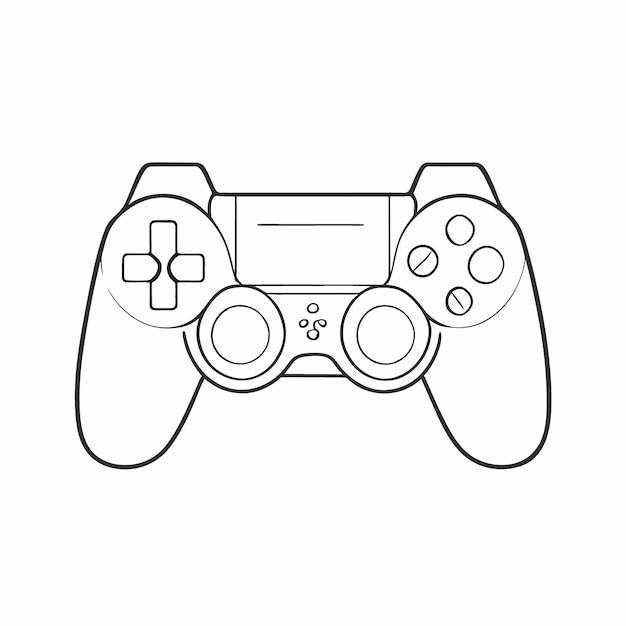 Gamepad-Vektorillustration-Linienkunst