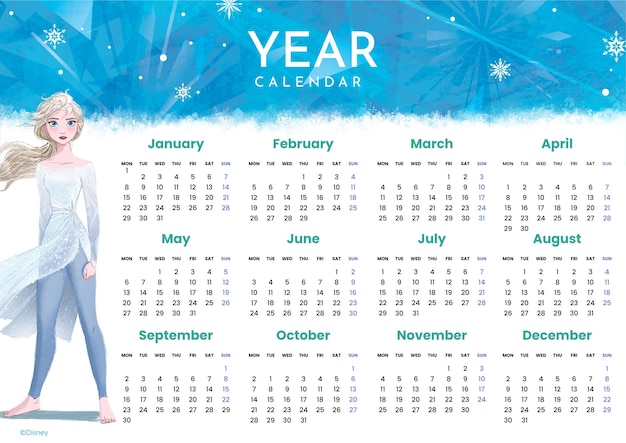 Gefrorener Kalender für 2024