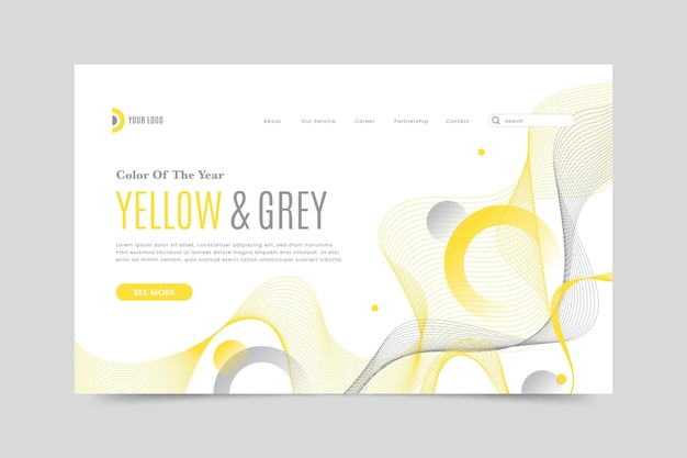 Vektor gelbe und graue landingpage