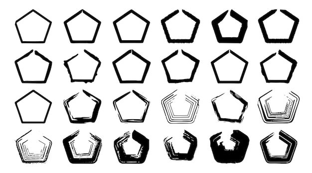 Gezeichnete Bürstenvektorillustration des polygonalen Elementgekritzels Hand