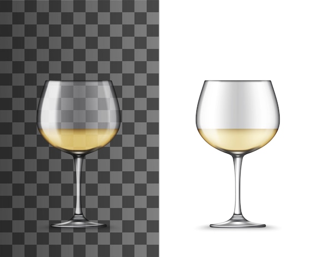 Glas weißwein montrachet realistisches modell