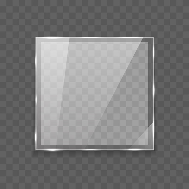 Glossy Rectangle Glass Banner mit Lichtern