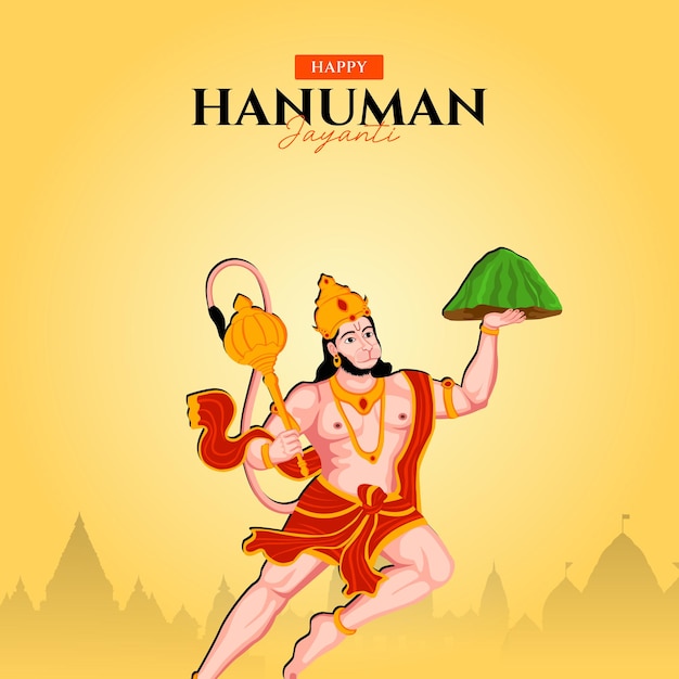 Vektor glücklicher hanuman jayanti social media post das fest indiens