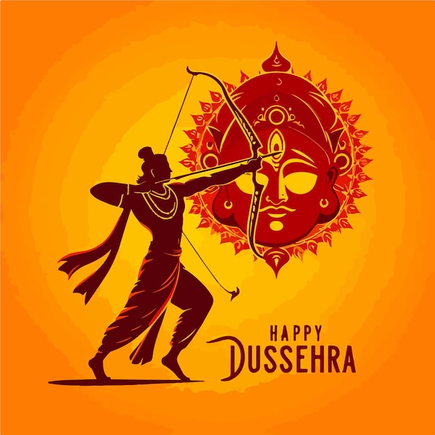 Vektor glückliches dussehra indisches fest hintergrund feier illustration