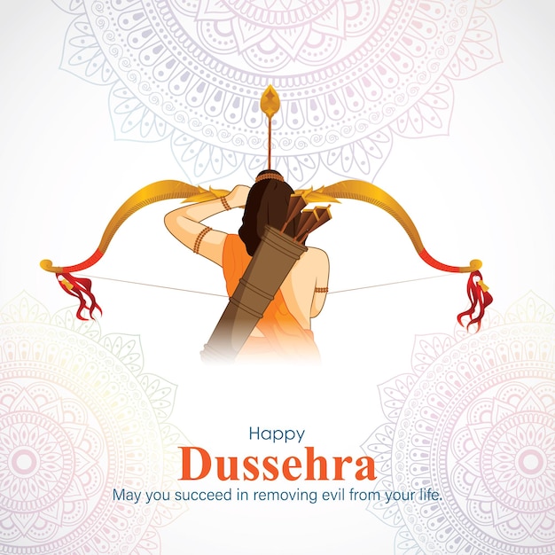 Vektor glückliches dussehra-vektor-illustrationskonzept hindu-festival 2024