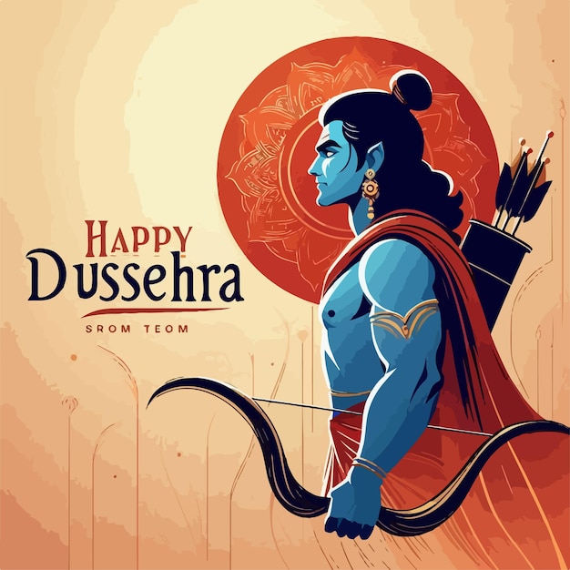 Vektor glückliches dussehra-vektor-illustrationskonzept hindu-festival