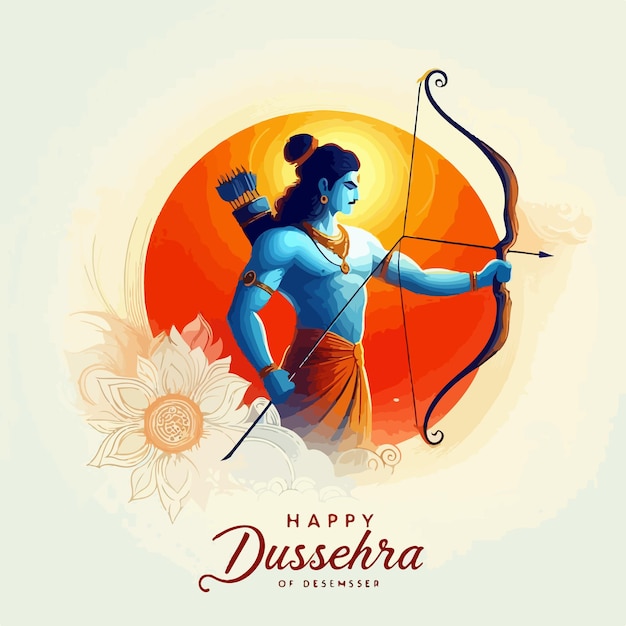 Vektor glückliches dussehra-vektor-illustrationskonzept hindu-festival