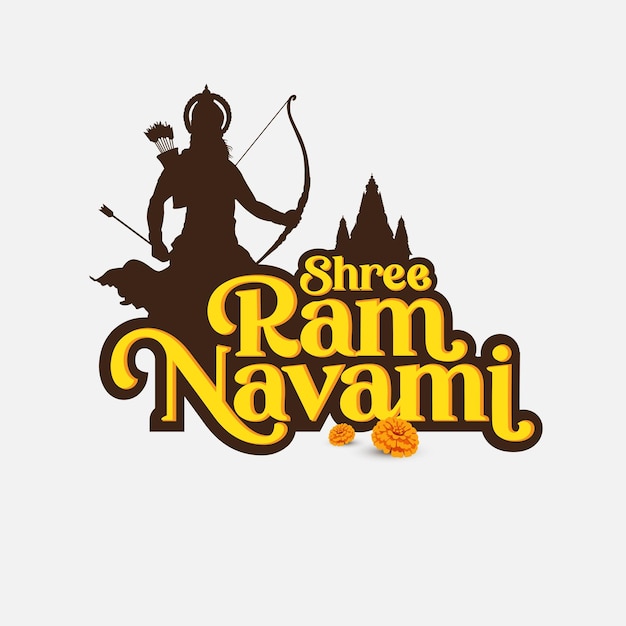 Vektor glückliches ram navami kulturfestival wünscht typografisches vektordesign