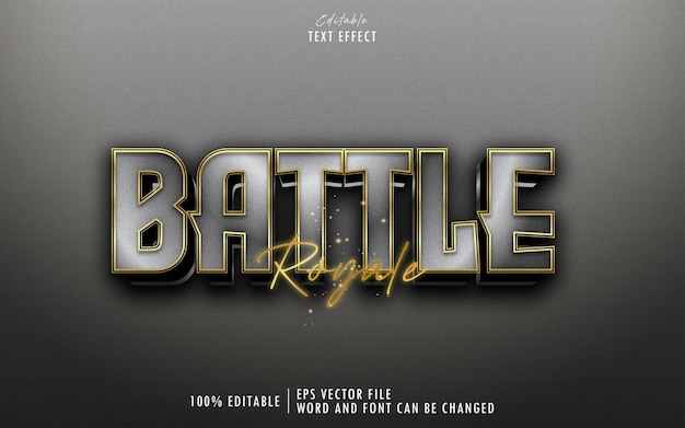 Gold Battle Royale 3D bearbeitbarer Texteffekt