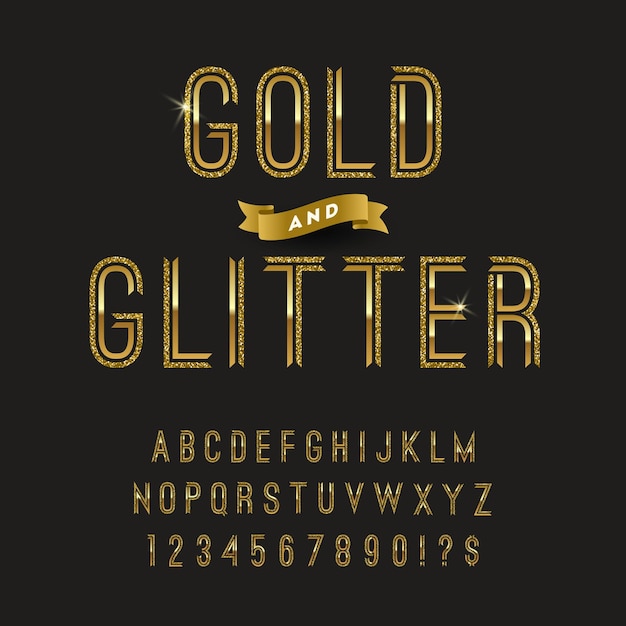 Gold- und Glitzerschrift