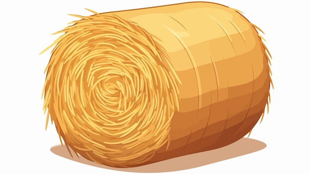 Vektor golden straw bale hay roll cartoon icon isoliert