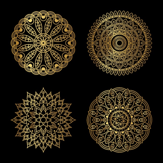 Goldenes Mandala-Set