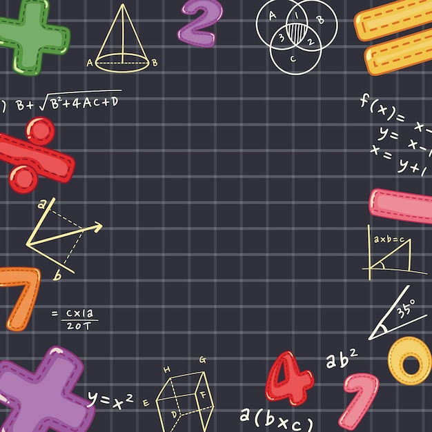 Vektor grenze für doodle-mathe-objekte