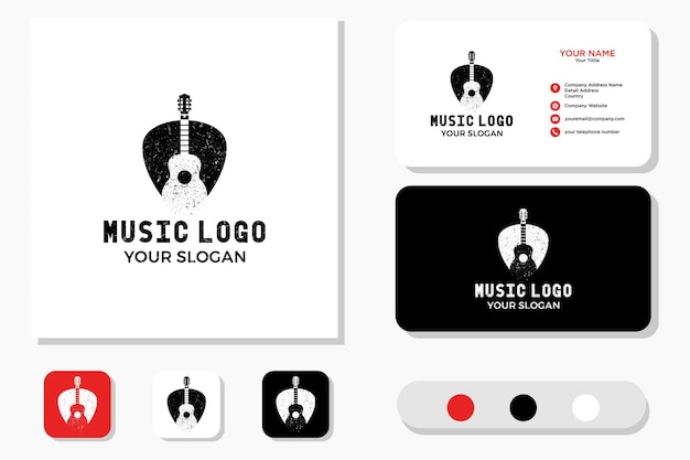 Guitar Pick Logo Design und Visitenkarte