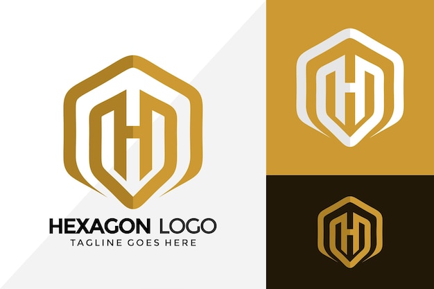 Vektor h hexagon-logo-design markenidentität logos-designs vektor-illustrationsvorlage