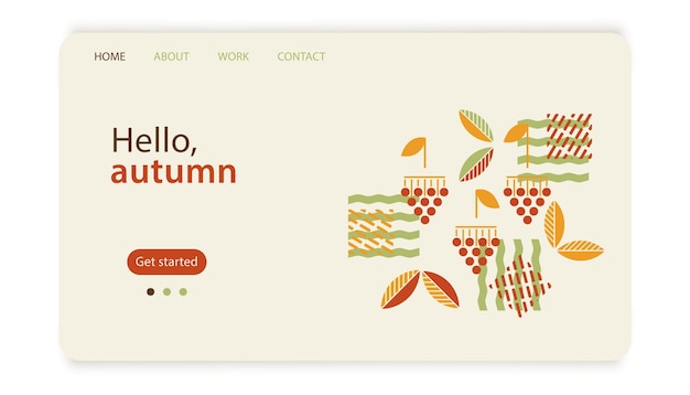 Vektor hallo herbst homepage design herbstformen geometrische bauhaus minimalistische elemente zeitgenössisch