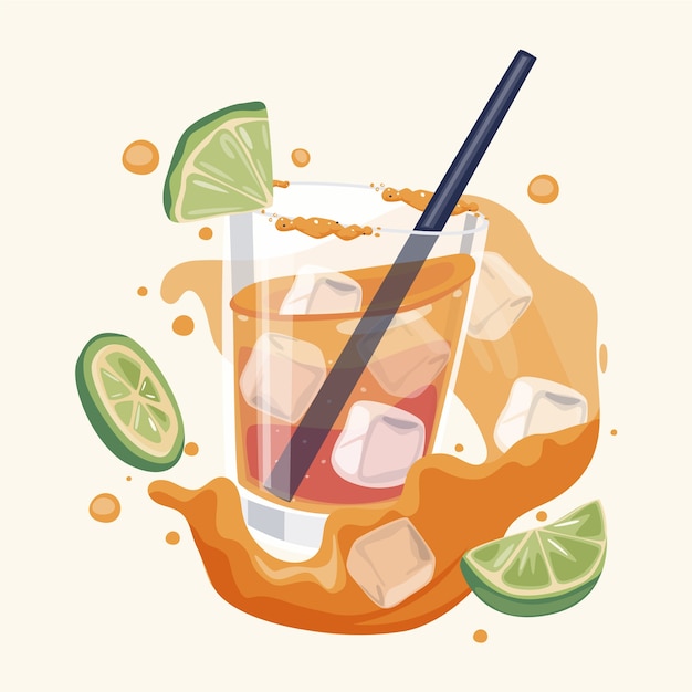 Handgezeichnete frische Michelada-Illustration