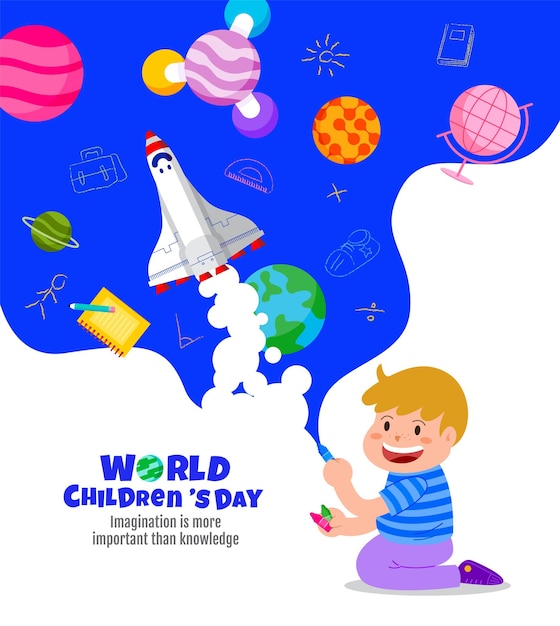 Happy World Children's Day Back to School Design Template Banner