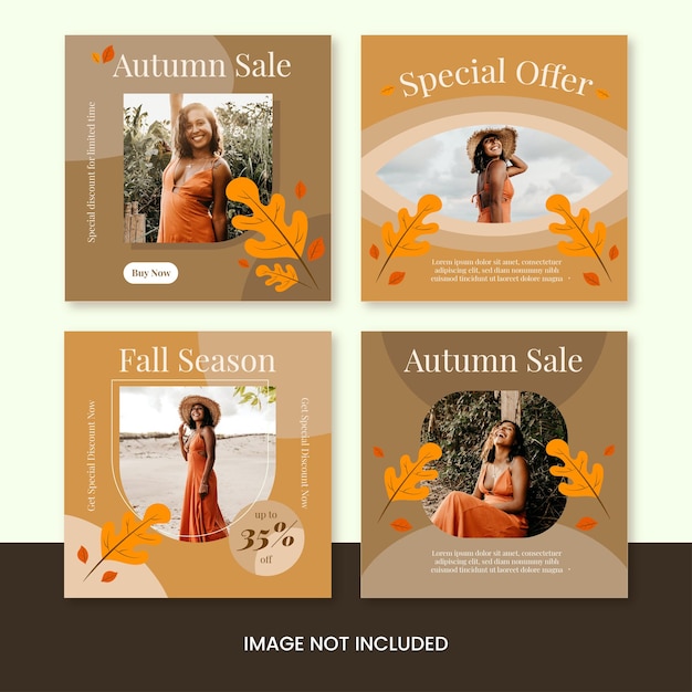 Herbst Sale Herbstsaison Instagram Post Collection Vorlage