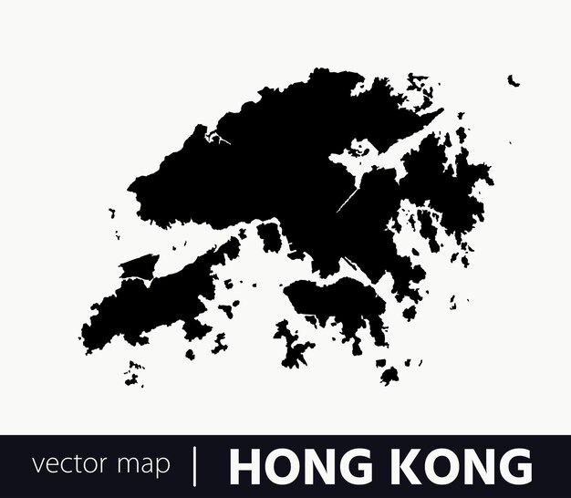 Vektor hochdetaillierte vektorkarte von hongkong