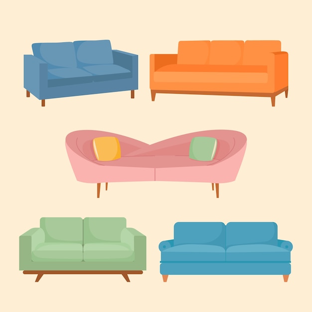 Illustration der Flachsofa-Kollektion