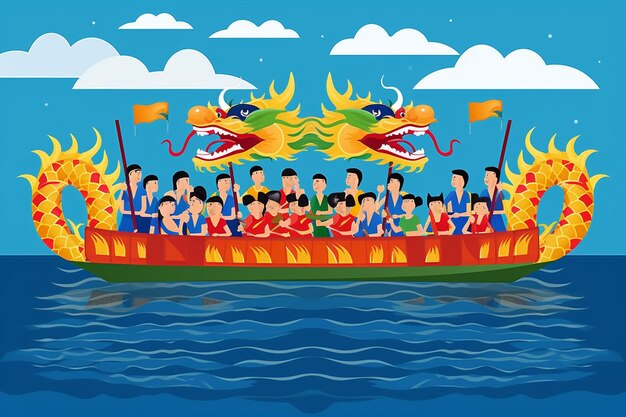 Vektor illustration des chinesischen drachenbootfestivals