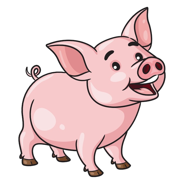 Illustration des rosa Schweins der netten Karikatur