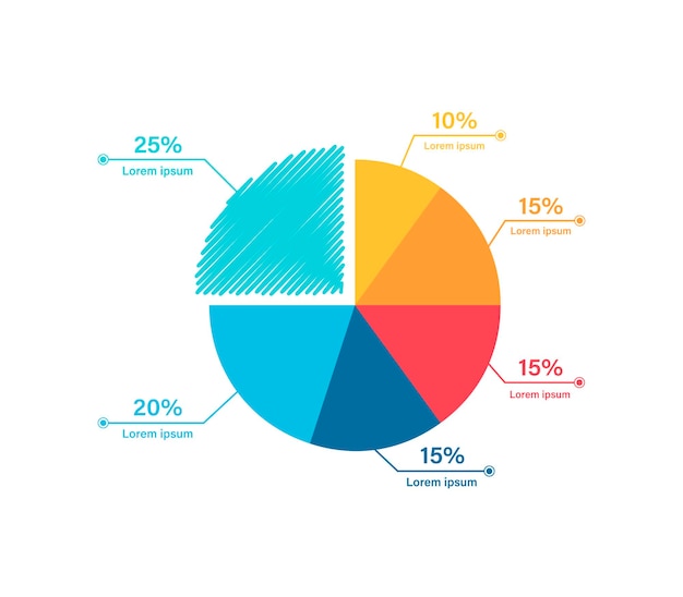 Vektor infografik-diagrammvorlage für runden kreis. kreisdiagramm für unternehmen. vektor-illustration