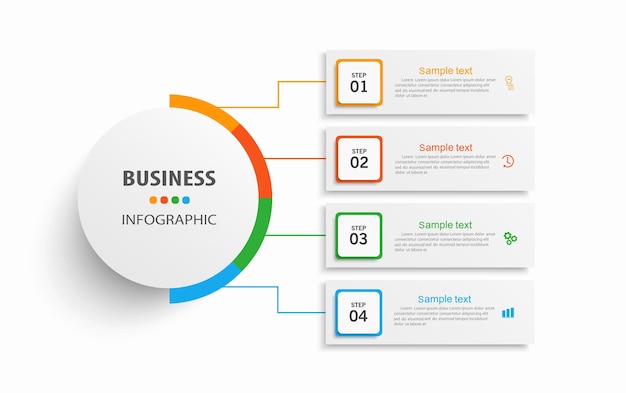 Infografik-Vorlage mit 4 Schritten