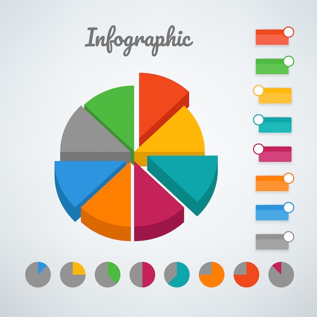 Vektor infographic vektorschablone des farbkreisdiagramms. vektor vorlage für die präsentation