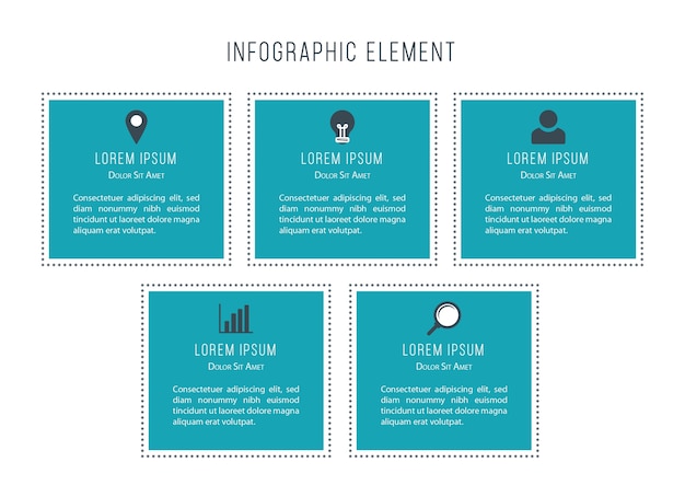 Infographik Elemente im blauen Hintergrund