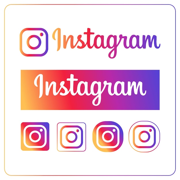 Vektor instagram-text logo name typ transparente vorlage isoliert