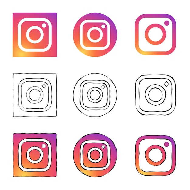 Vektor instagram-vektor-social-media-set-symbol instagram-logo-illustration