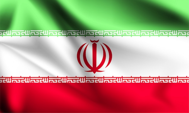 Vektor iran flagge weht mit dem wind, 3d-illustration