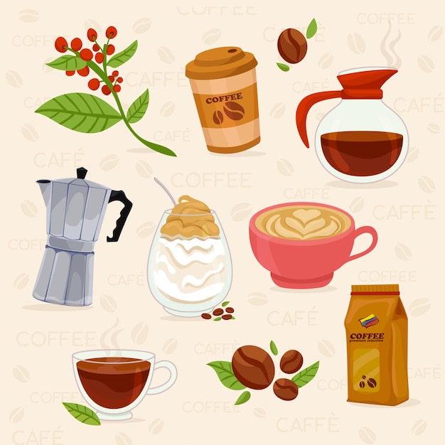 Vektor kaffee sammlung illustration