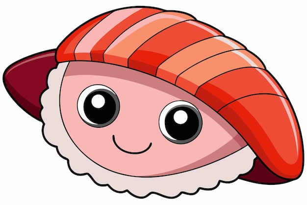 Vektor kawaii sashimi auf weißem hintergrund l