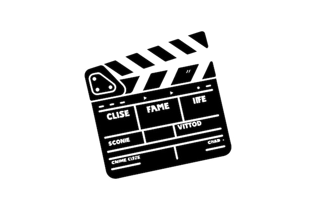 Kino Clapperboard geöffnetes Film Film Clap Board Icon Set Vektor Silhouette