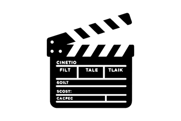 Kino Clapperboard geöffnetes Film Film Clap Board Icon Set Vektor Silhouette