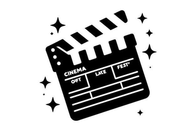 Vektor kino clapperboard geöffnetes film film clap board icon set vektor silhouette