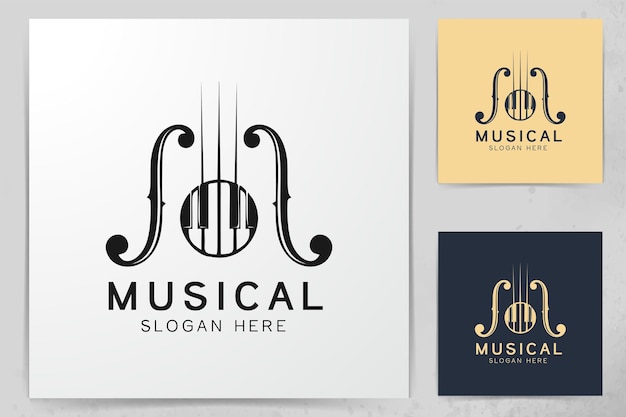 Klavier, Instrument, Musik Logo Designs Inspiration isoliert auf weißem Hintergrund