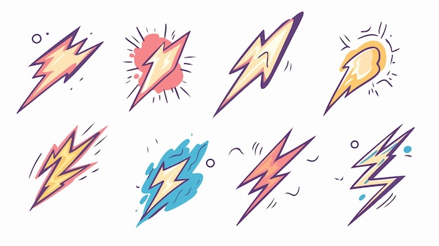 Kreative Lightning Bolt-Auto-Doodles-Illustration