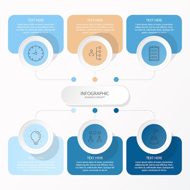 Vektor kreise infografik mit dünnen linien-symbolen