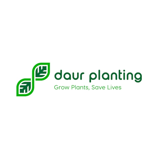 Letter DP Leaf Planting Logo Design für Ihr Unternehmen