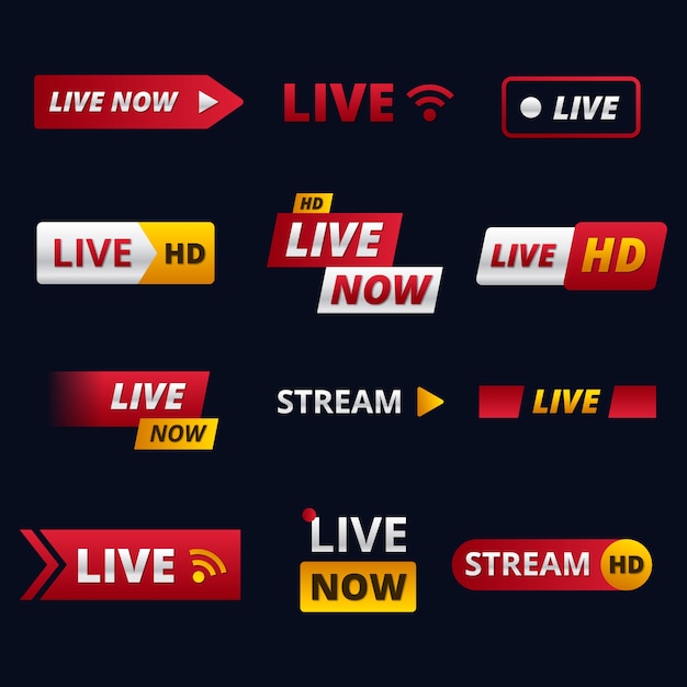 Vektor live-stream news banner pack