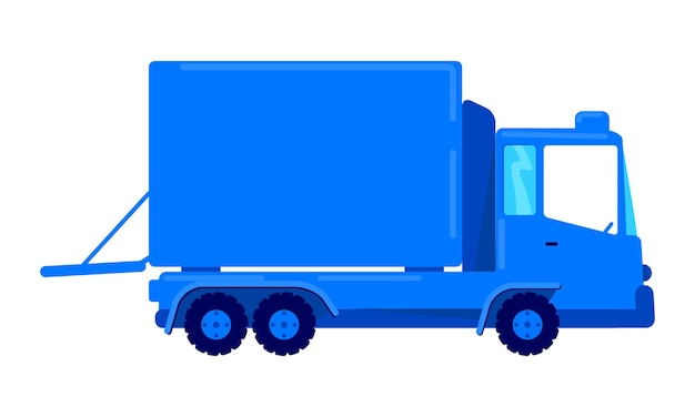 LKW-Fahrzeug halbflaches Farbvektorobjekt Warentransport Artikel in voller Größe auf weiß Nutzfahrzeug einfache Cartoon-Stil Illustration für Web-Grafikdesign und Animation