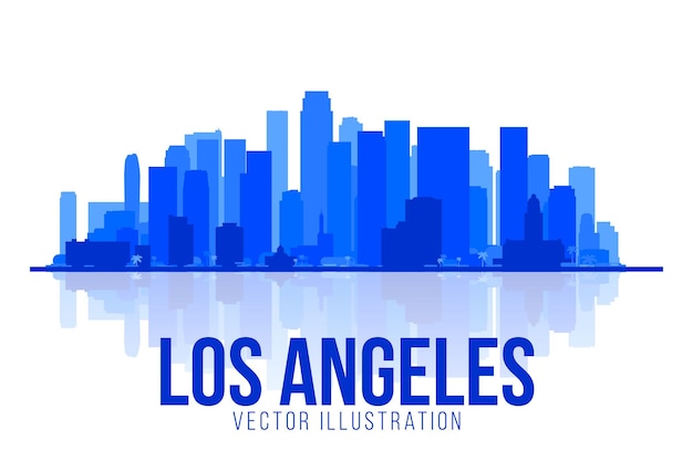 Los Angeles Kalifornien Vereinigte Staaten Silhouette Stadt Skyline Vektor Hintergrund Flache Vektordarstellung Geschäftsreise- und Tourismuskonzept Bild für Präsentationsbanner-Website