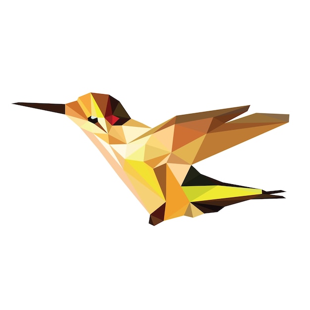 Low-Poly-Vogel-Vektor-Designfarbe